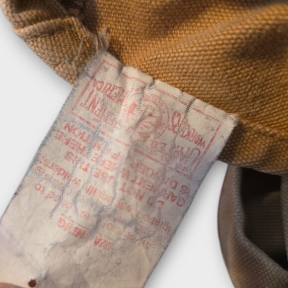 Vintage Carhartt Overalls Mens Sz 36 X 32 Tan Duck Bib Thrashed Grunge Union USA - Picture 13 of 13